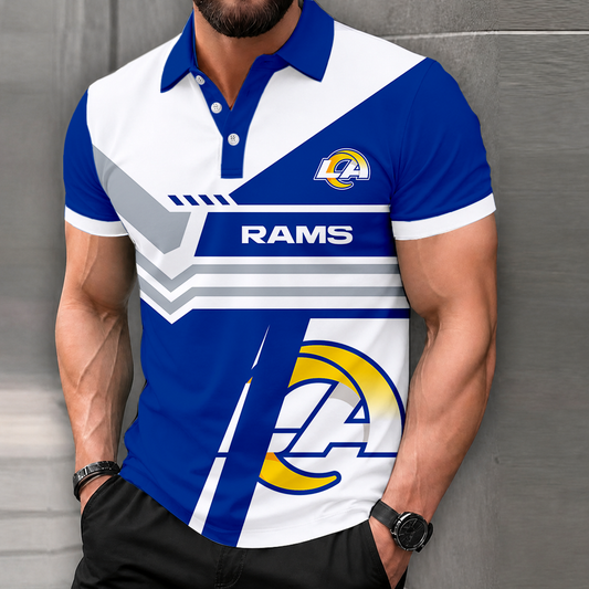 FINAL SALE - NEW CUSTOMIZED NFL22 LAR LOS ANGELES RAMS POLO SHIRT, ZIP POLO SHIRT & T-SHIRTS
