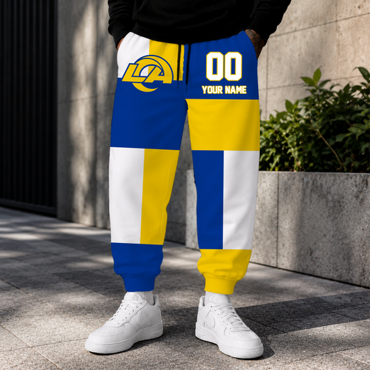 ELITE EDITION - NEW CUSTOMIZED NFL22 LAR LOS ANGELES RAMS SWEATPANTS