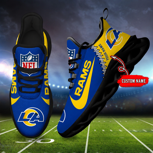 LIMITED EDITION - NEW CUSTOMIZED NFL22 LAR LOS ANGELES RAMS UNISEX MAX SOUL SHOES
