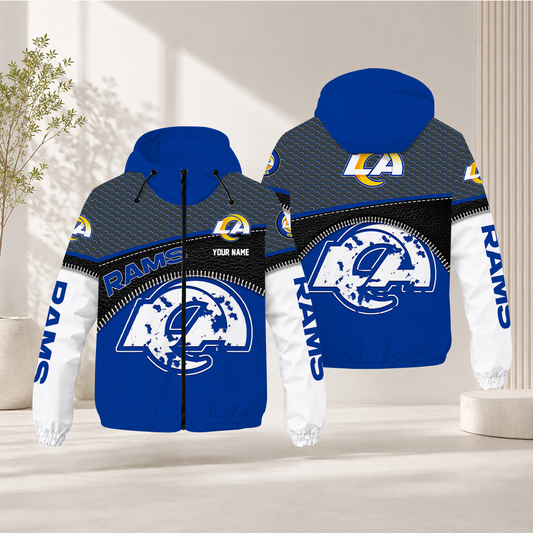 FINAL SALE - NEW CUSTOMIZED NFL22 LAR LOS ANGELES RAMS WINDBREAKER JACKET