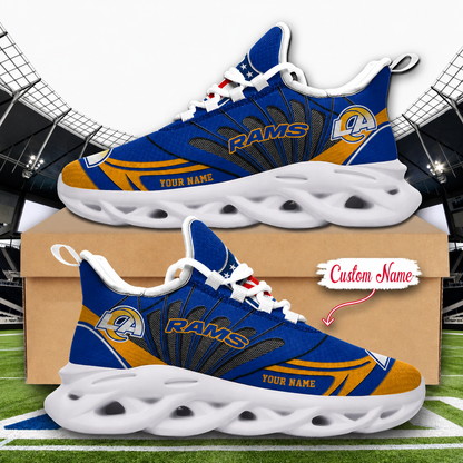 LIMITED EDITION - NEW CUSTOMIZED NFL22 LAR LOS ANGELES RAMS UNISEX MAX SOUL SHOES