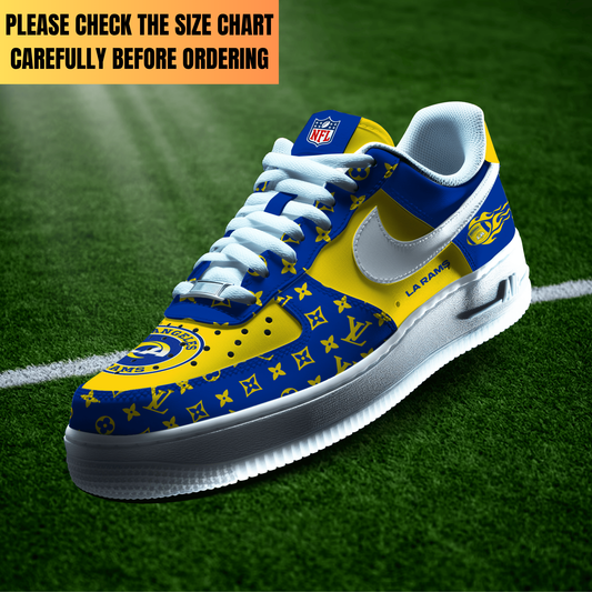 EXCLUSIVE  EDITION - NEW CUSTOMIZED NFL22 LAR LOS ANGELES RAMS AF1 SHOES