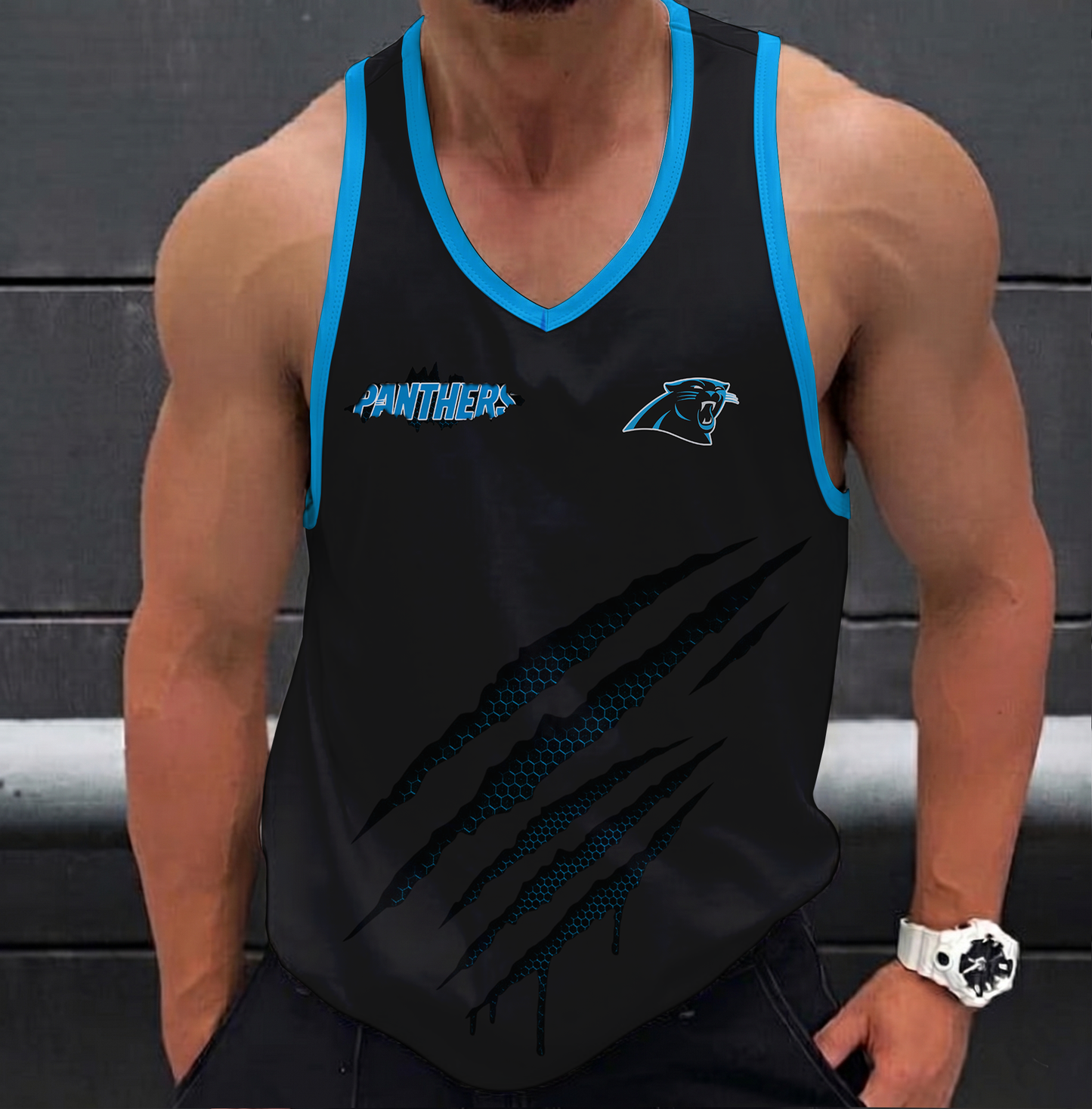 FINAL SALE - NEW CUSTOMIZED NFL23 CLP CAROLINA PANTHERS UNISEX TANK TOP