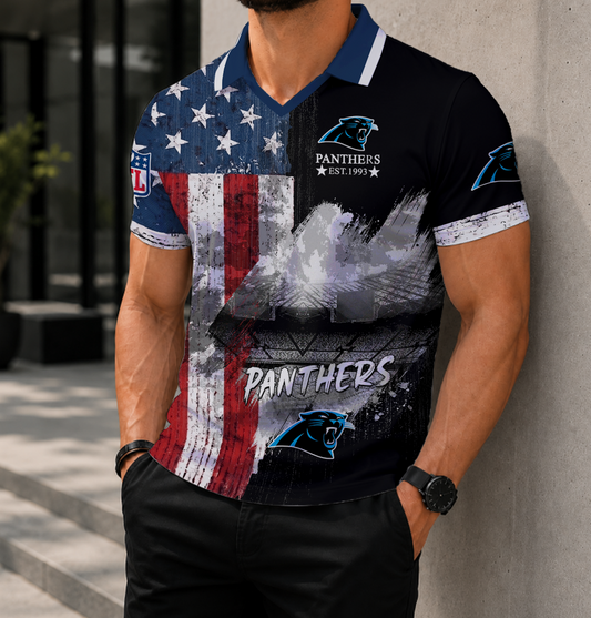 LIMITED EDITION - NEW CUSTOMIZED NFL23 CLP CAROLINA PANTHERS POLO SHIRT