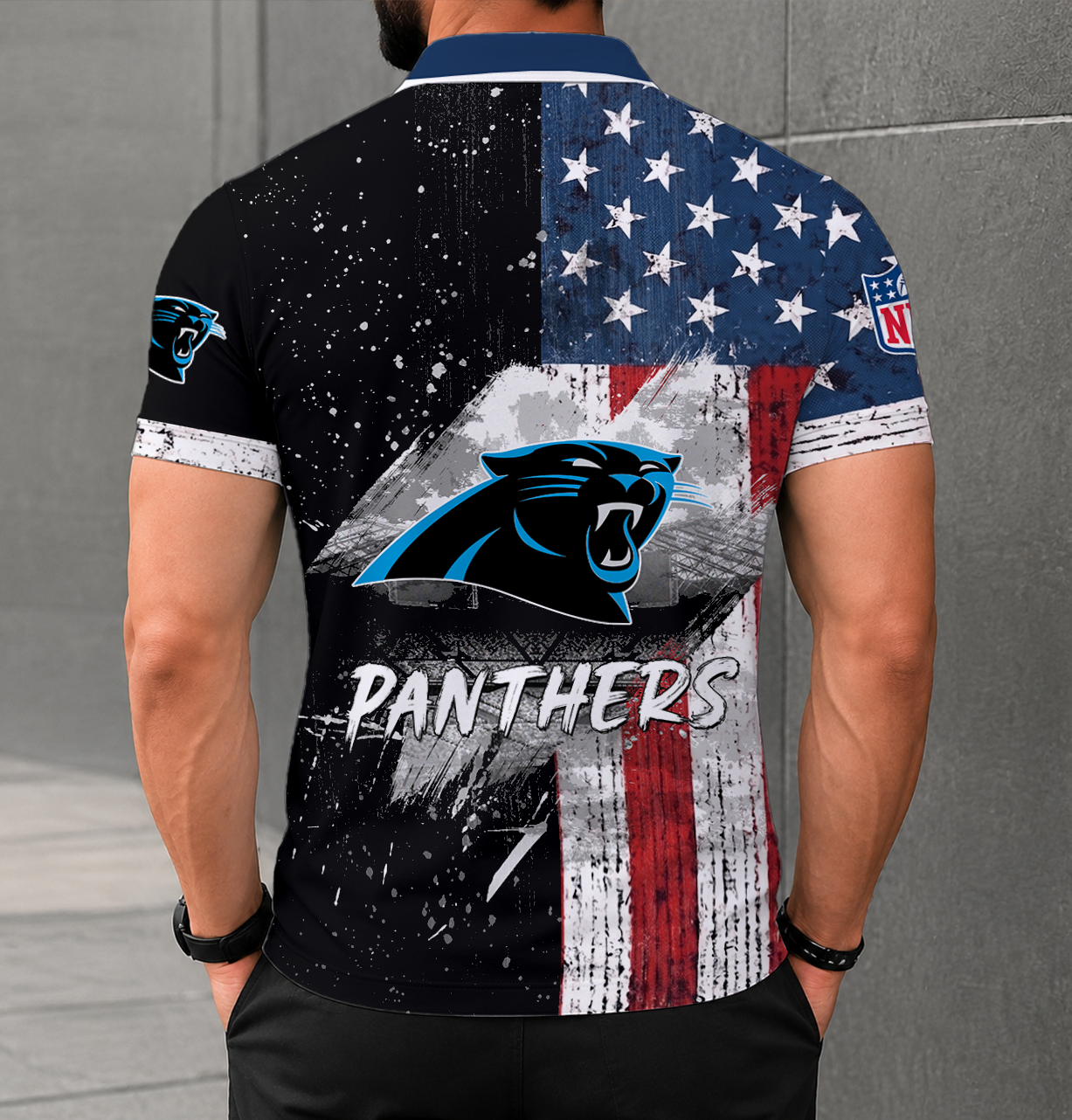 LIMITED EDITION - NEW CUSTOMIZED NFL23 CLP CAROLINA PANTHERS POLO SHIRT