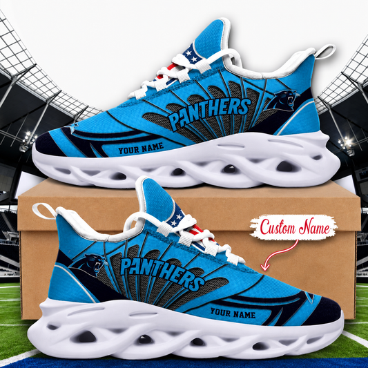 LIMITED EDITION - NEW CUSTOMIZED NFL23 CLP CAROLINA PANTHERS UNISEX MAX SOUL SHOES