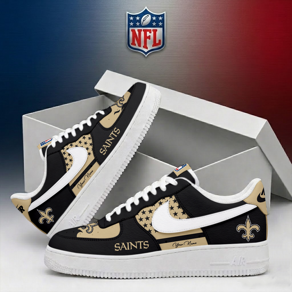FINAL SALE - NEW CUSTOMIZED NFL24 NOS NEW ORLEANS SAINTS AF1 SHOES