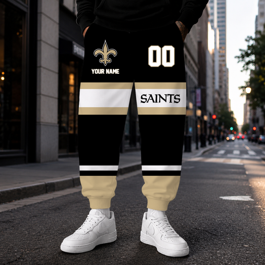 MEGA SALE - NEW CUSTOMIZED NFL24 NOS NEW ORLEANS SAINTS SWEATPANTS