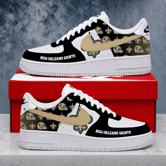 VIRAL EDITION - NEW CUSTOMIZED NFL24 NOS NEW ORLEANS SAINTS AF1 SHOES