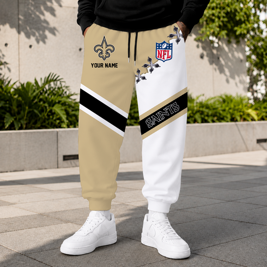 EXCLUSIVE EDITION - NEW CUSTOMIZED NFL24 NOS NEW ORLEANS SAINTS SWEATPANTS