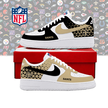 FLASH SALE - NEW CUSTOMIZED NFL24 NOS NEW ORLEANS SAINTS AF1 SHOES
