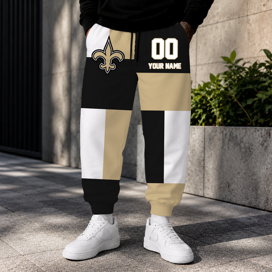 ELITE EDITION - NEW CUSTOMIZED NFL24 NOS NEW ORLEANS SAINTS SWEATPANTS