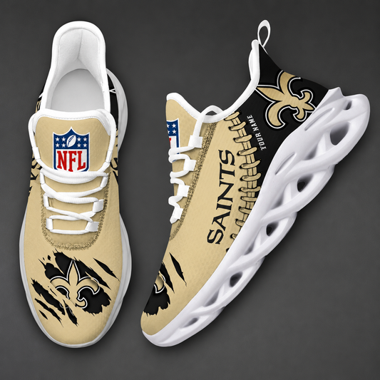 LIMITED EDITION - NEW CUSTOMIZED NFL24 NOS NEW ORLEANS SAINTS UNISEX MAX SOUL SHOES