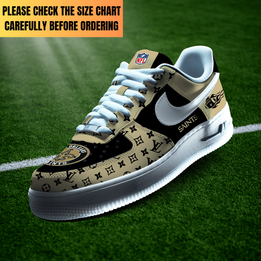 EXCLUSIVE  EDITION - NEW CUSTOMIZED NFL24 NOS NEW ORLEANS SAINTS AF1 SHOES