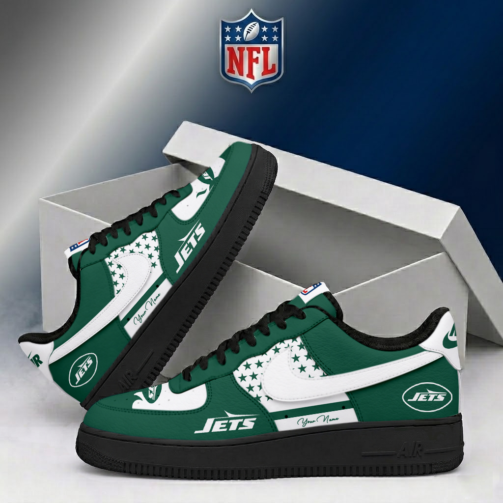 FINAL SALE - NEW CUSTOMIZED NFL25 NYJ NEW YORK JETS AF1 SHOES