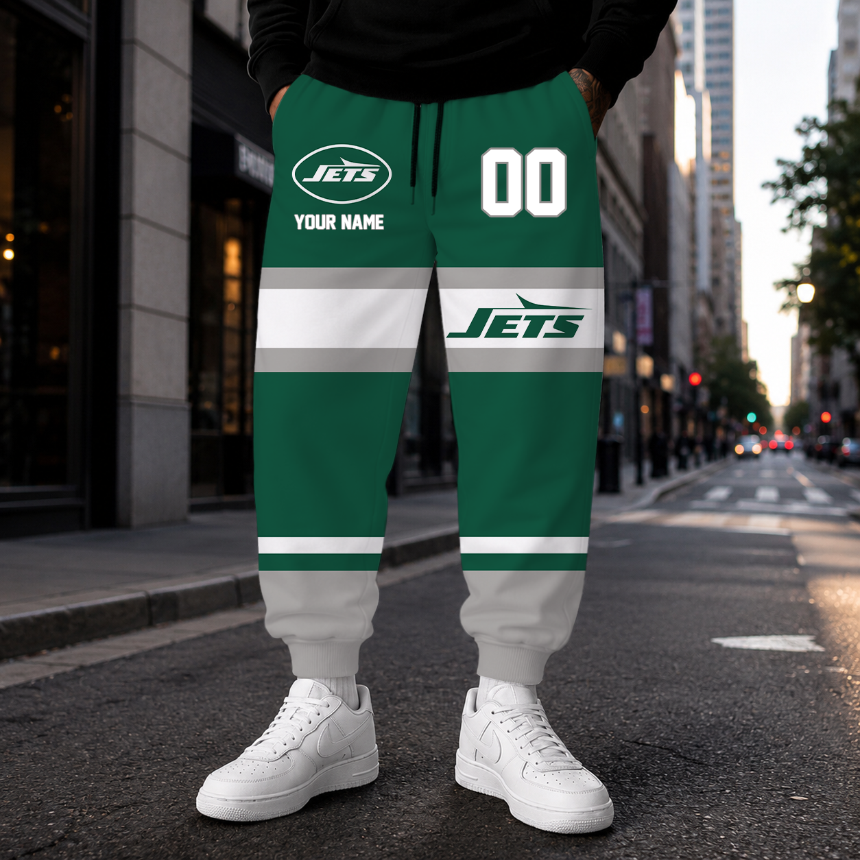 MEGA SALE - NEW CUSTOMIZED NFL25 NYJ NEW YORK JETS SWEATPANTS