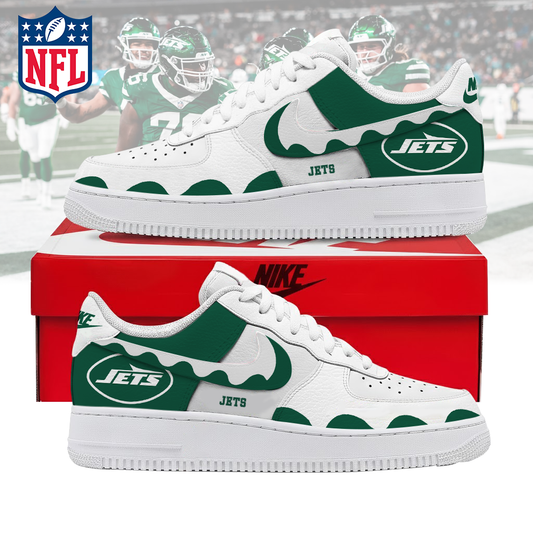 LIMITED EDITION- NEW CUSTOMIZED NFL25 NYJ NEW YORK JETS AF1 SNEAKERS