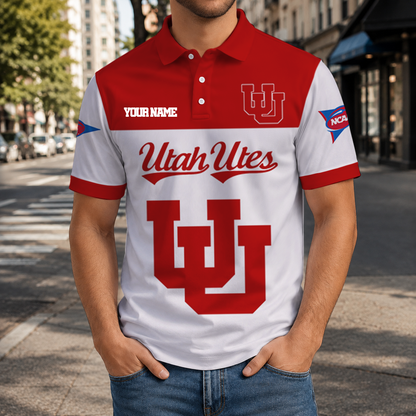 FINAL SALE - NEW CUSTOMIZED NCAA FBS25 UTU UTAH UTES POLO SHIRT, ZIP POLO SHIRT & T-SHIRTS