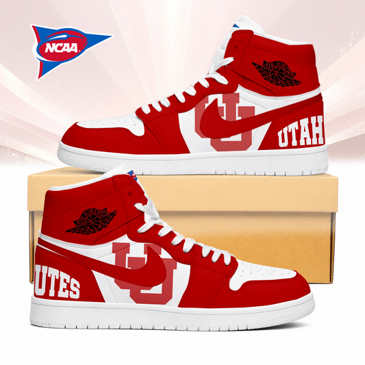 LIMITED EDITION - NEW CUSTOMIZED NCAA FBS25 UTU UTAH UTES AIR JORDAN SNEAKERS