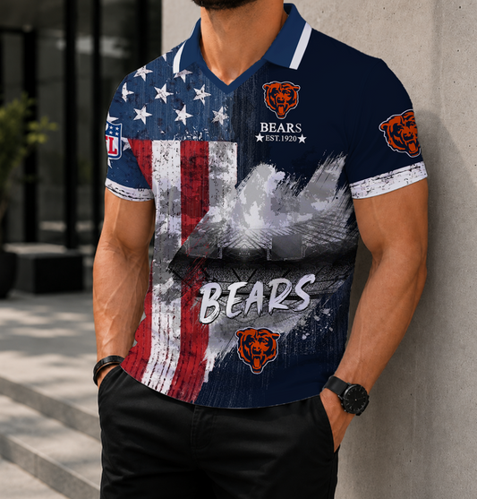 LIMITED EDITION - NEW CUSTOMIZED NFL26 CCB CHICAGO BEARS POLO SHIRT