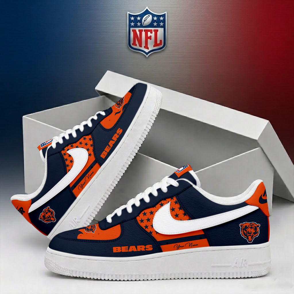 FINAL SALE - NEW CUSTOMIZED NFL26 CCB CHICAGO BEARS AF1 SHOES