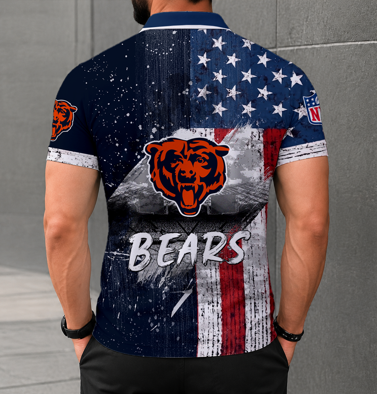 LIMITED EDITION - NEW CUSTOMIZED NFL26 CCB CHICAGO BEARS POLO SHIRT