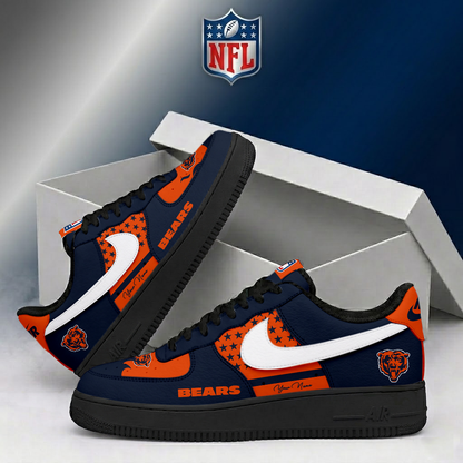 FINAL SALE - NEW CUSTOMIZED NFL26 CCB CHICAGO BEARS AF1 SHOES
