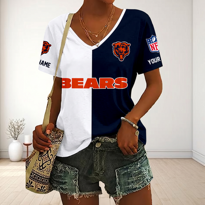 LIMITED EDITION - NEW CUSTOMIZED NFL26 CCB CHICAGO BEARS V-NECK FEMALE SHIRT