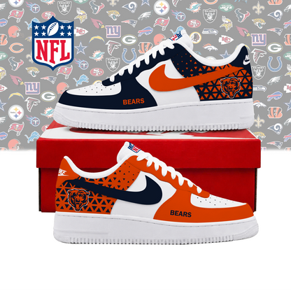 FLASH SALE - NEW CUSTOMIZED NFL26 CCB CHICAGO BEARS AF1 SHOES