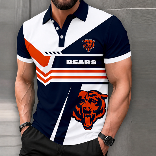 FINAL SALE - NEW CUSTOMIZED NFL26 CCB CHICAGO BEARS POLO SHIRT, ZIP POLO SHIRT & T-SHIRTS
