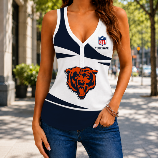 VIRAL EDITION - NEW CUSTOMIZED NFL26 CCB CHICAGO BEARS WOMEN'S V-NECK TANK TOP