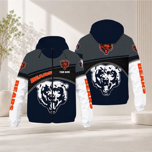 FINAL SALE - NEW CUSTOMIZED NFL26 CCB CHICAGO BEARS WINDBREAKER JACKET