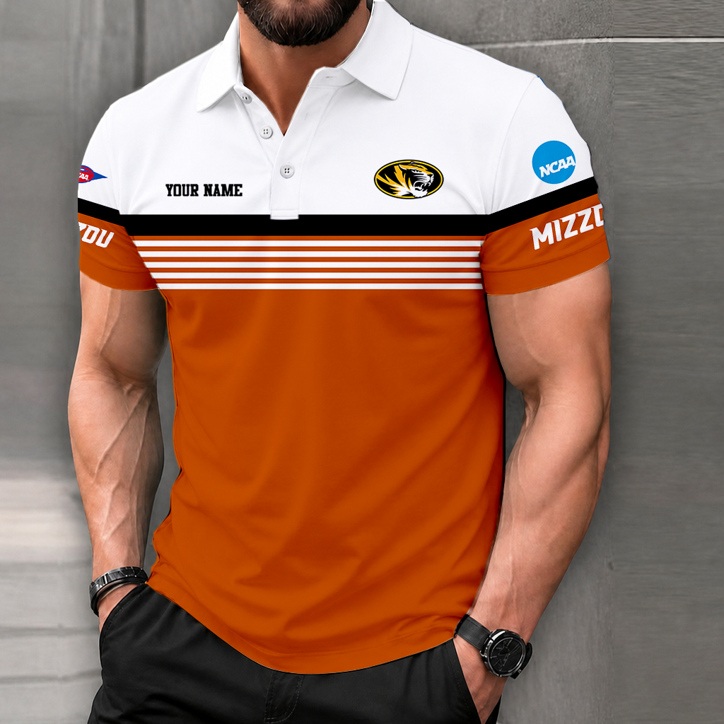 FLASH SALE - NEW CUSTOMIZED NCAA FBS26 MST MISSOURI TIGERS POLO SHIRT
