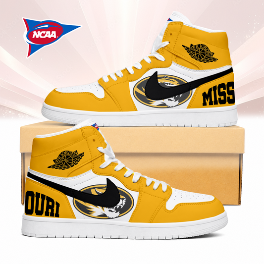 LIMITED EDITION - NEW CUSTOMIZED NCAA FBS26 MST MISSOURI TIGERS AIR JORDAN SNEAKERS