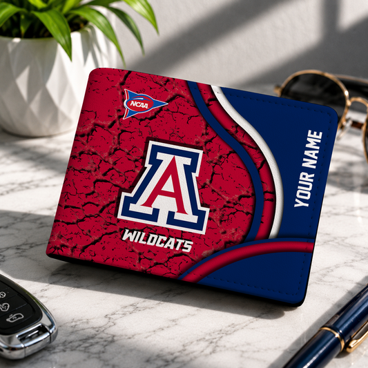 MEGA SALE - NEW CUSTOMIZED NCAA FBS27 ARW ARIZONA WILDCATS LEATHER WALLET