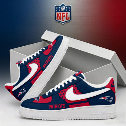FINAL SALE - NEW CUSTOMIZED NFL27 NEP NEW ENGLAND PATRIOTS AF1 SHOES