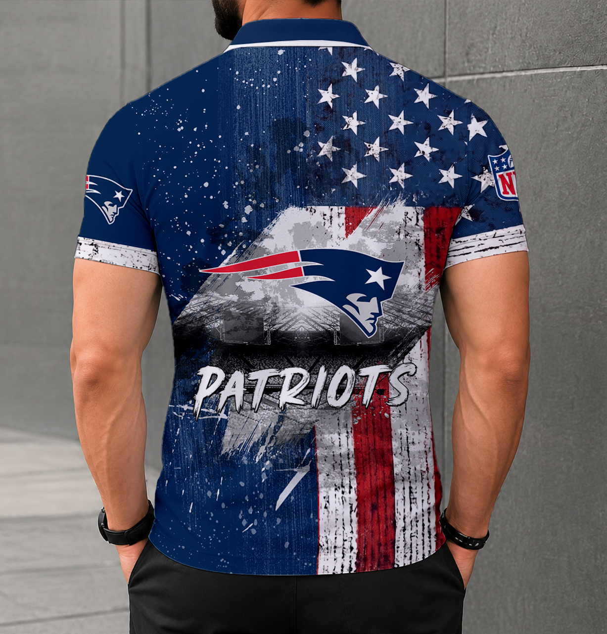 LIMITED EDITION - NEW CUSTOMIZED NFL27 NEP NEW ENGLAND PATRIOTS POLO SHIRT