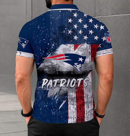LIMITED EDITION - NEW CUSTOMIZED NFL27 NEP NEW ENGLAND PATRIOTS POLO SHIRT