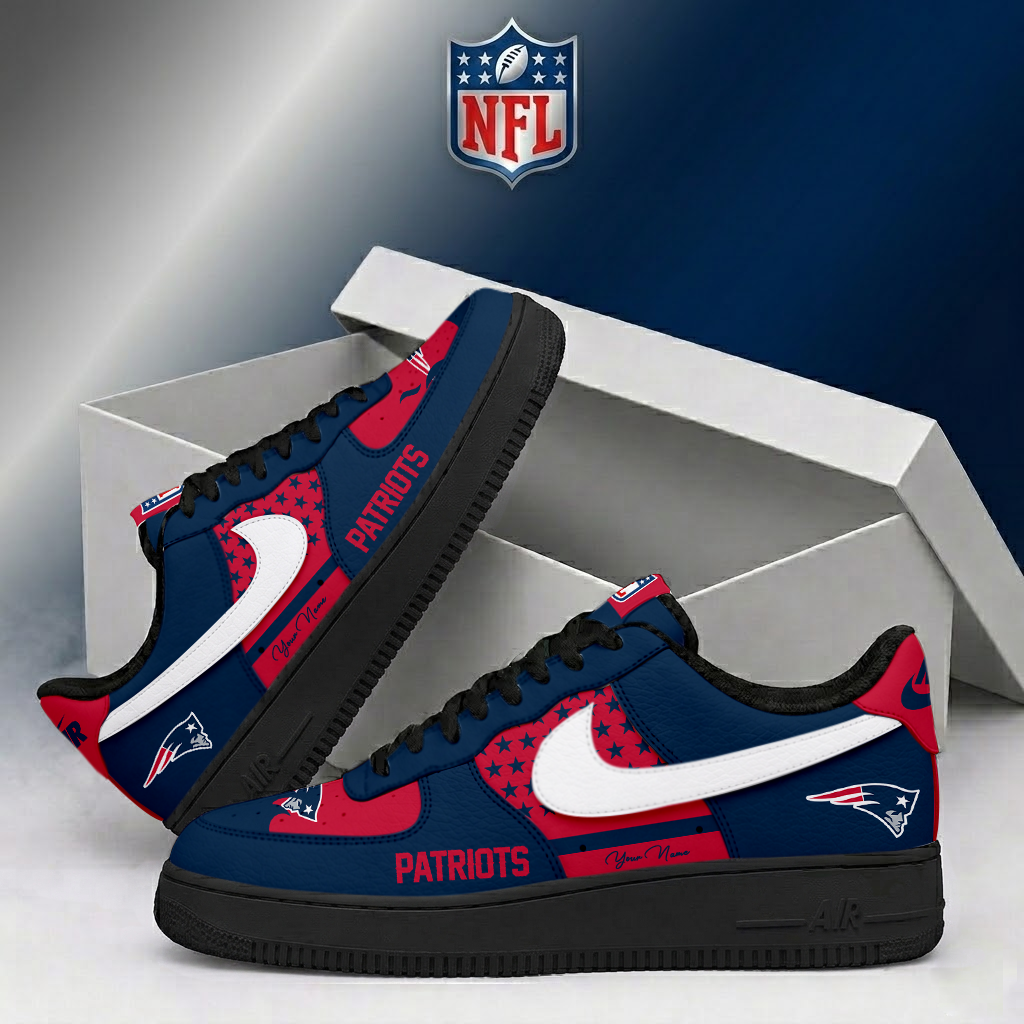 FINAL SALE - NEW CUSTOMIZED NFL27 NEP NEW ENGLAND PATRIOTS AF1 SHOES