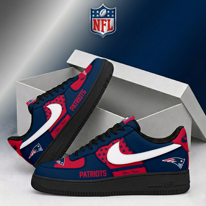 FINAL SALE - NEW CUSTOMIZED NFL27 NEP NEW ENGLAND PATRIOTS AF1 SHOES