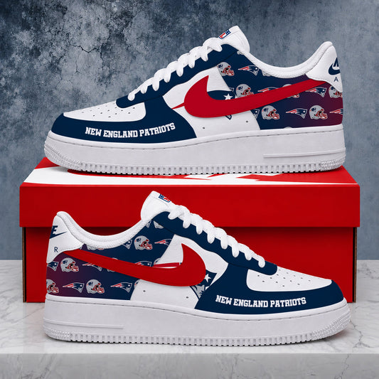 VIRAL EDITION - NEW CUSTOMIZED NFL27 NEP NEW ENGLAND PATRIOTS AF1 SHOES