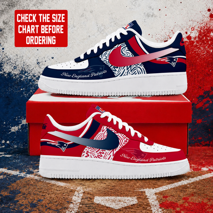 LIMITED EDITION - NEW CUSTOMIZED NFL27 NEP NEW ENGLAND PATRIOTS AF1 SHOES