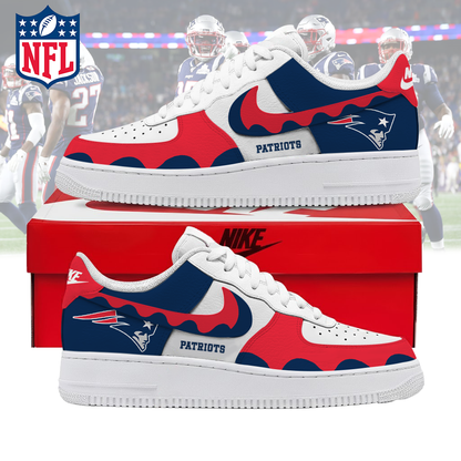 LIMITED EDITION- NEW CUSTOMIZED NFL27 NEP NEW ENGLAND PATRIOTS AF1 SNEAKERS