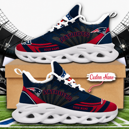 LIMITED EDITION - NEW CUSTOMIZED NFL27 NEP NEW ENGLAND PATRIOTS UNISEX MAX SOUL SHOES