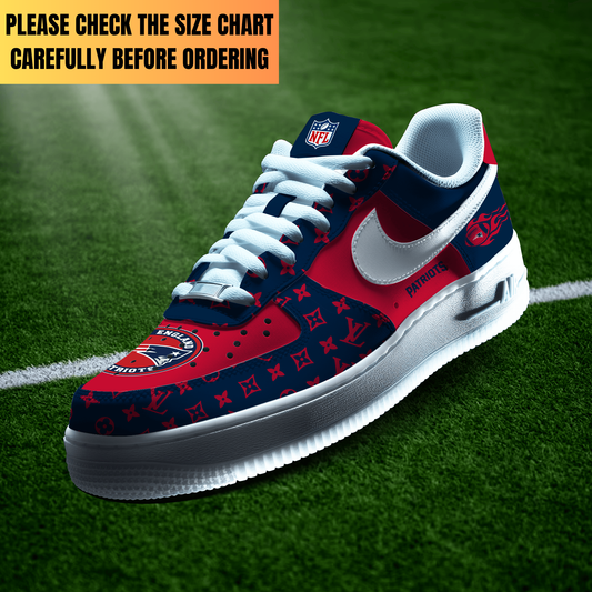EXCLUSIVE  EDITION - NEW CUSTOMIZED NFL27 NEP NEW ENGLAND PATRIOTS AF1 SHOES