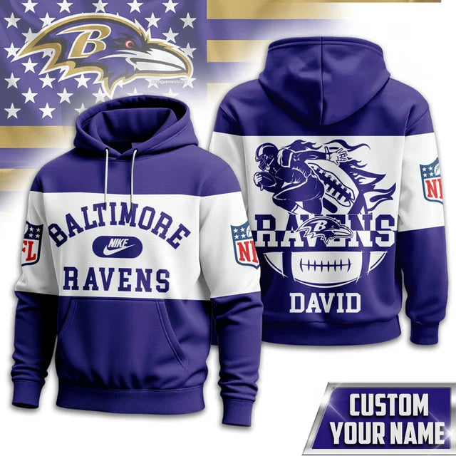 MEGA SALE - NEW CUSTOMIZED NFL28 BTR BALTIMORE RAVENS UNISEX T-SHIRT, POLO & HOODIE