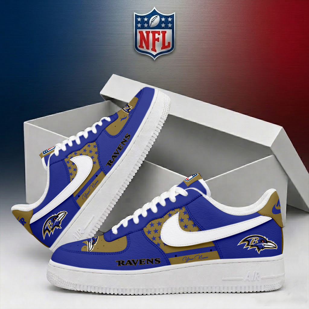 FINAL SALE - NEW CUSTOMIZED NFL28 BTR BALTIMORE RAVENS AF1 SHOES