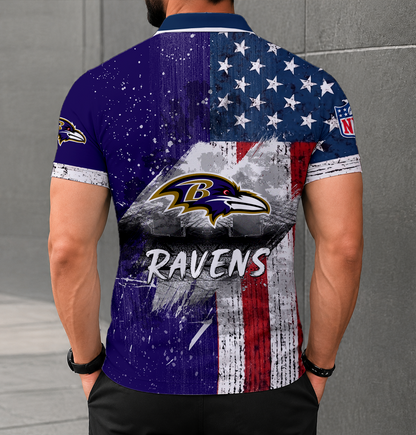LIMITED EDITION - NEW CUSTOMIZED NFL28 BTR BALTIMORE RAVENS POLO SHIRT