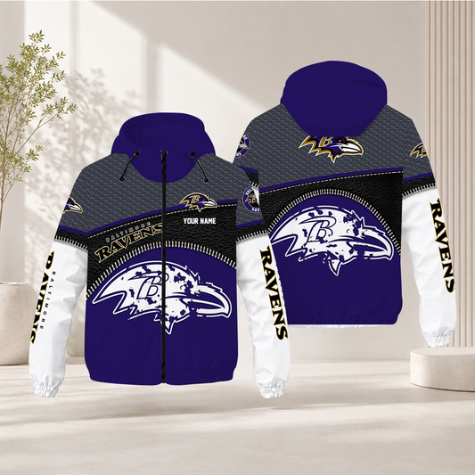 FINAL SALE - NEW CUSTOMIZED NFL28 BTR BALTIMORE RAVENS WINDBREAKER JACKET