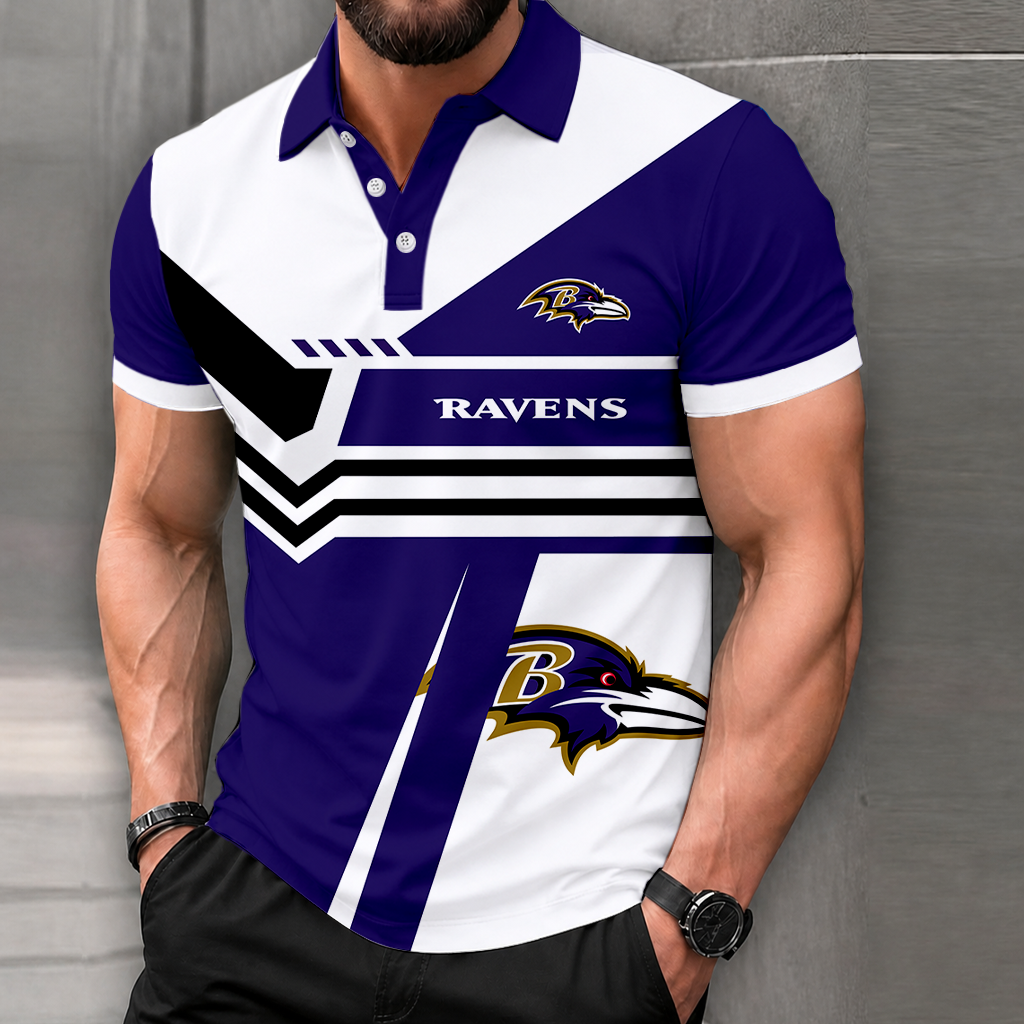 FINAL SALE - NEW CUSTOMIZED NFL28 BTR BALTIMORE RAVENS POLO SHIRT, ZIP POLO SHIRT & T-SHIRTS
